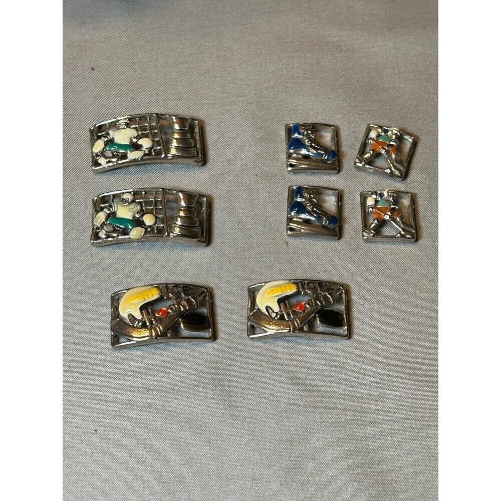 Silver Tone Hockey Slide Bracelet Charms